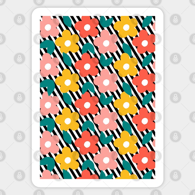 Ditsy Floral Stripey Sticker by ChimaineMary